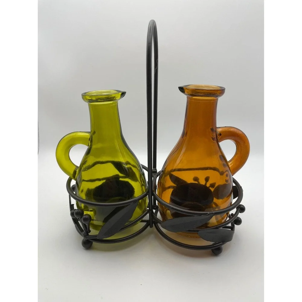 Yankee Candle Decorative Tea Light Set Glass Carafes‎ Metal Holder NIB